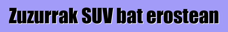 Zuzurrak SUV bat erostean