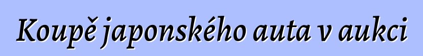 Koupě japonského auta v aukci