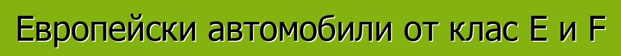 Европейски автомобили от клас E и F