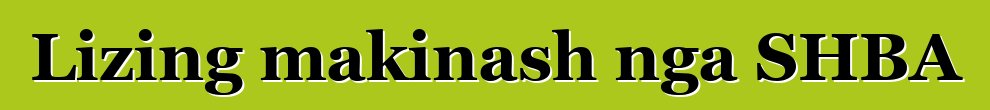 Lizing makinash nga SHBA