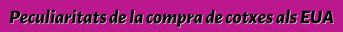 Peculiaritats de la compra de cotxes als EUA