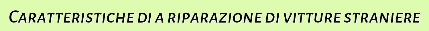 Caratteristiche di a riparazione di vitture straniere