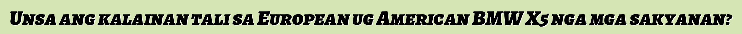 Unsa ang kalainan tali sa European ug American BMW X5 nga mga sakyanan?