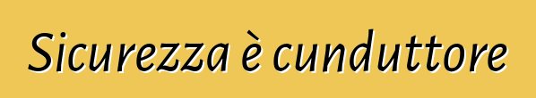 Sicurezza è cunduttore