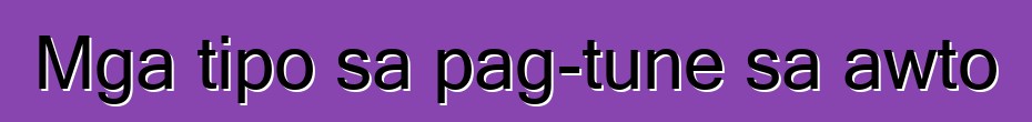 Mga tipo sa pag-tune sa awto