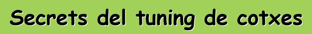 Secrets del tuning de cotxes