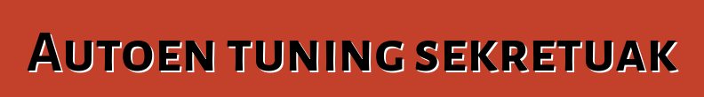 Autoen tuning sekretuak