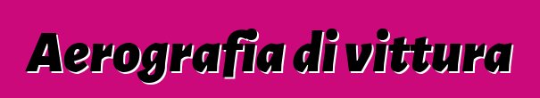 Aerografia di vittura