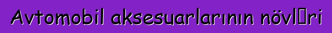 Avtomobil aksesuarlarının növləri