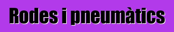 Rodes i pneumàtics