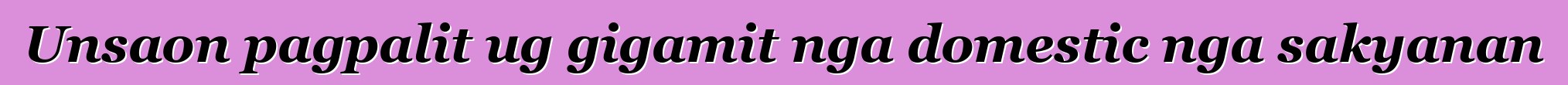 Unsaon pagpalit ug gigamit nga domestic nga sakyanan