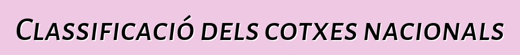 Classificació dels cotxes nacionals