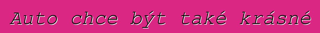 Auto chce být také krásné