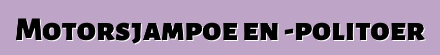 Motorsjampoe en -politoer