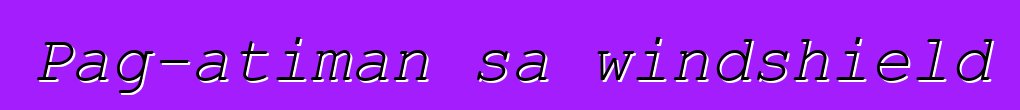 Pag-atiman sa windshield