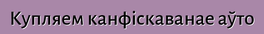 Купляем канфіскаванае аўто