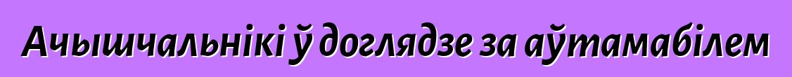 Ачышчальнікі ў доглядзе за аўтамабілем