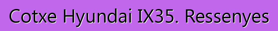 Cotxe Hyundai IX35. Ressenyes