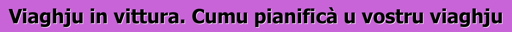 Viaghju in vittura. Cumu pianificà u vostru viaghju