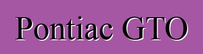 Pontiac GTO