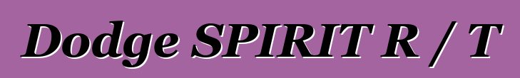 Dodge SPIRIT R / T