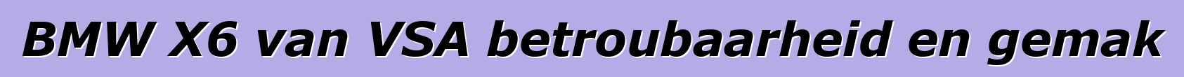 BMW X6 van VSA betroubaarheid en gemak