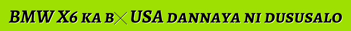 BMW X6 ka bɔ USA dannaya ni dususalo