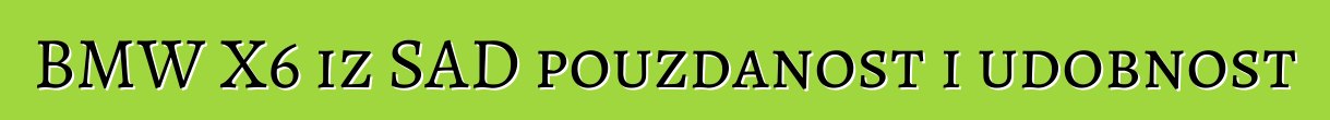 BMW X6 iz SAD pouzdanost i udobnost