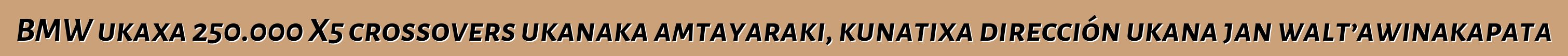 BMW ukaxa 250.000 X5 crossovers ukanaka amtayaraki, kunatixa dirección ukana jan walt’awinakapata