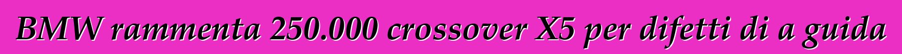 BMW rammenta 250.000 crossover X5 per difetti di a guida