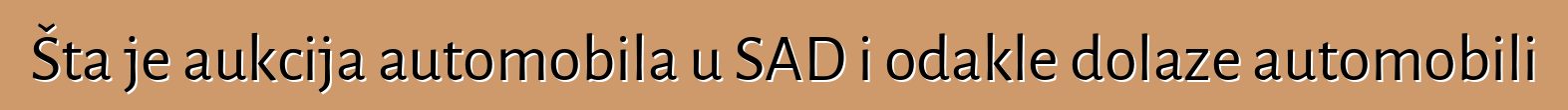 Šta je aukcija automobila u SAD i odakle dolaze automobili