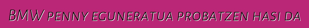BMW penny eguneratua probatzen hasi da