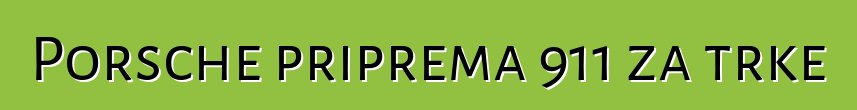 Porsche priprema 911 za trke