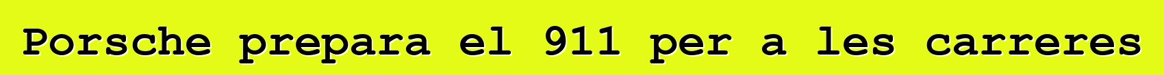 Porsche prepara el 911 per a les carreres