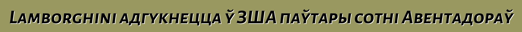 Lamborghini адгукнецца ў ЗША паўтары сотні Авентадораў