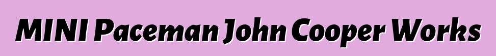 MINI Paceman John Cooper Works