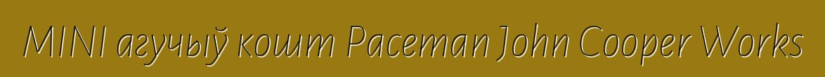MINI агучыў кошт Paceman John Cooper Works