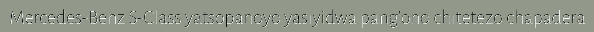 Mercedes-Benz S-Class yatsopanoyo yasiyidwa pang'ono chitetezo chapadera