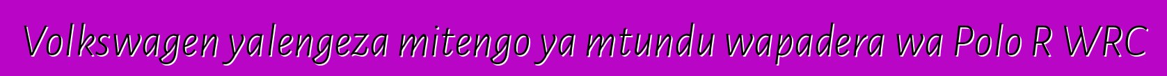 Volkswagen yalengeza mitengo ya mtundu wapadera wa Polo R WRC