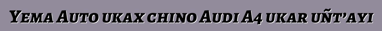Yema Auto ukax chino Audi A4 ukar uñt’ayi