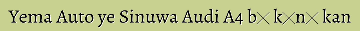 Yema Auto ye Sinuwa Audi A4 bɔ kɛnɛ kan