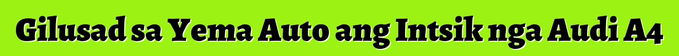 Gilusad sa Yema Auto ang Intsik nga Audi A4