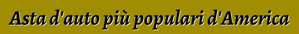 Asta d'auto più populari d'America
