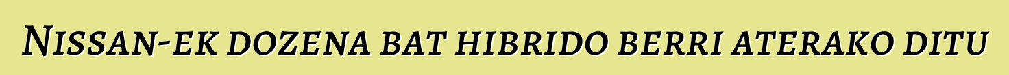 Nissan-ek dozena bat hibrido berri aterako ditu