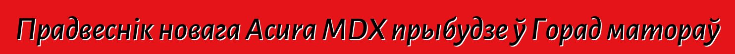 Прадвеснік новага Acura MDX прыбудзе ў Горад матораў
