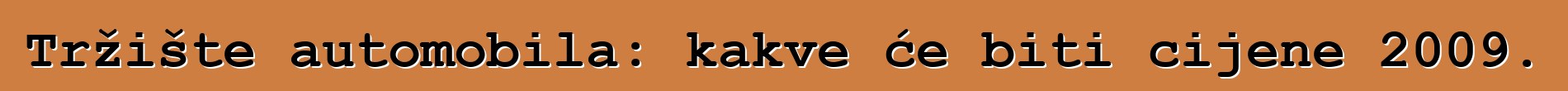 Tržište automobila: kakve će biti cijene 2009.