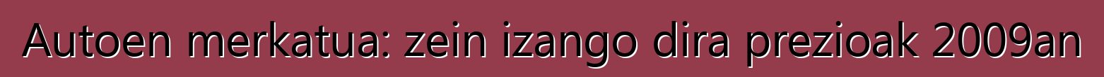 Autoen merkatua: zein izango dira prezioak 2009an