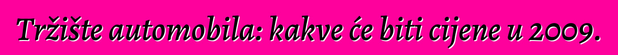 Tržište automobila: kakve će biti cijene u 2009.