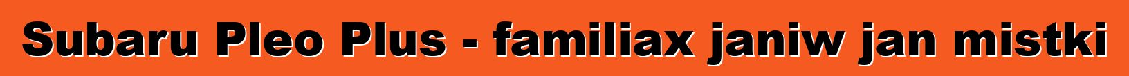 Subaru Pleo Plus - familiax janiw jan mistki