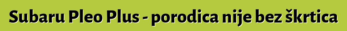Subaru Pleo Plus - porodica nije bez škrtica